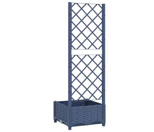 Dārza Puķu Kaste Ar Špaleru, Zili Pelēka, 40X40X121,5 Cm, Pp Vidaxl