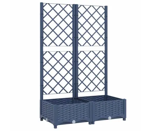 Dārza Puķu Kaste Ar Špaleru, Zili Pelēka, 80X40X121,5 Cm, Pp Vidaxl