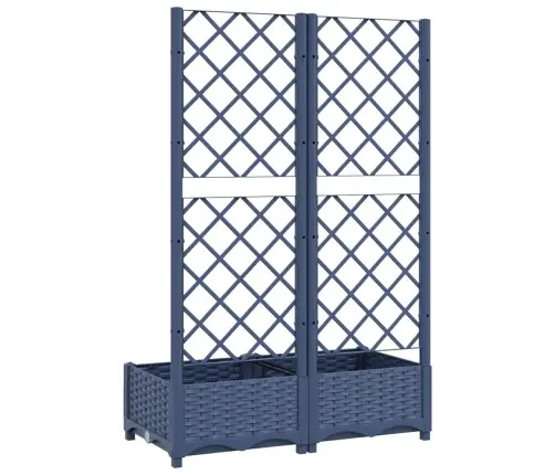 Dārza Puķu Kaste Ar Špaleru, Zili Pelēka, 80X40X121,5 Cm, Pp Vidaxl