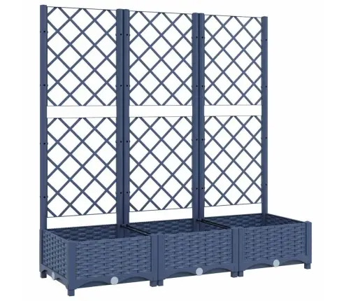 Dārza Puķu Kaste Ar Špaleru, Zili Pelēka, 120X40X121,5 Cm, Pp Vidaxl