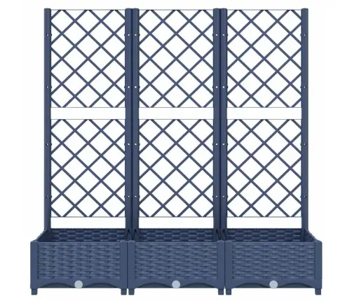 Dārza Puķu Kaste Ar Špaleru, Zili Pelēka, 120X40X121,5 Cm, Pp Vidaxl