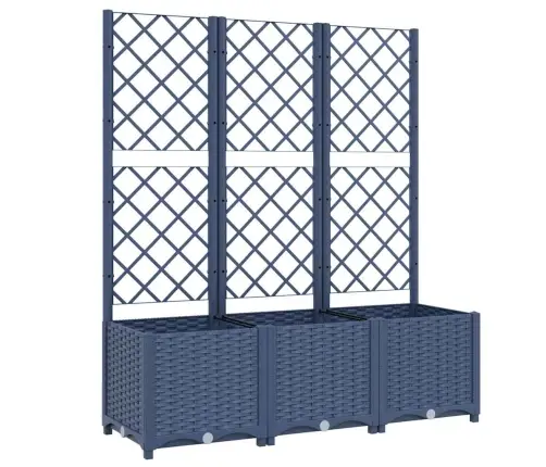 Dārza Puķu Kaste Ar Špaleru, Zili Pelēka, 120X40X136 Cm, Pp Vidaxl