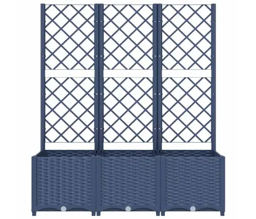 Dārza Puķu Kaste Ar Špaleru, Zili Pelēka, 120X40X136 Cm, Pp Vidaxl