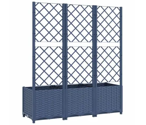 Dārza Puķu Kaste Ar Špaleru, Zili Pelēka, 120X40X136 Cm, Pp Vidaxl