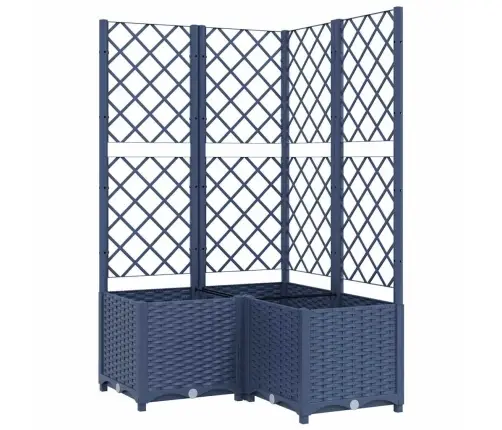 Dārza Puķu Kaste Ar Špaleru, Zili Pelēka, 80X80X136 Cm, Pp Vidaxl