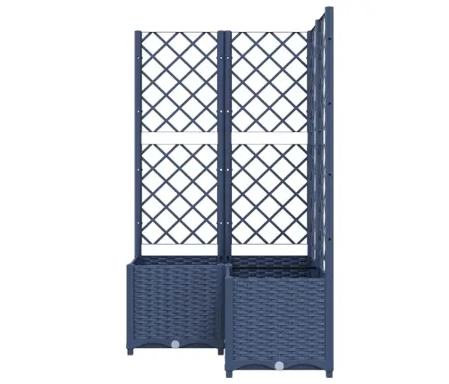 Dārza Puķu Kaste Ar Špaleru, Zili Pelēka, 80X80X136 Cm, Pp Vidaxl