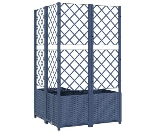 Dārza Puķu Kaste Ar Špaleru, Zili Pelēka, 80X80X136 Cm, Pp Vidaxl