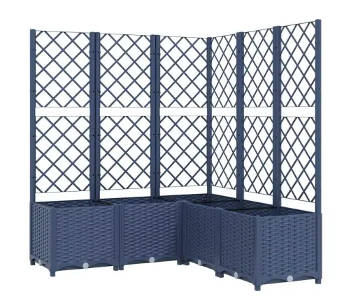 Dārza Puķu Kaste Ar Špaleru, Zili Pelēka, 120X120X136 Cm, Pp Vidaxl