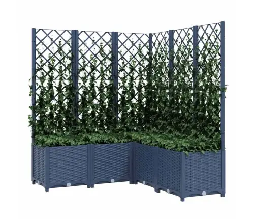 Dārza Puķu Kaste Ar Špaleru, Zili Pelēka, 120X120X136 Cm, Pp Vidaxl