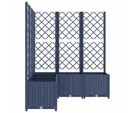 Dārza Puķu Kaste Ar Špaleru, Zili Pelēka, 120X120X136 Cm, Pp Vidaxl