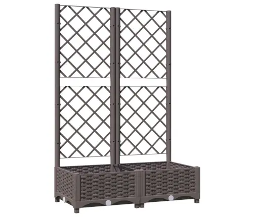 Dārza Puķu Kaste Ar Špaleru, Brūna, 80X40X121,5 Cm, Pp Vidaxl