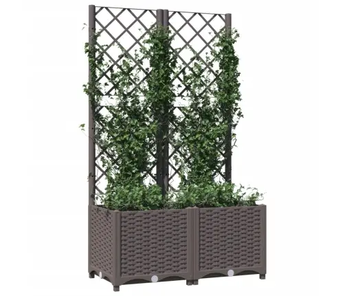 Dārza Puķu Kaste Ar Špaleru, Brūna, 80X40X136 Cm, Pp Vidaxl