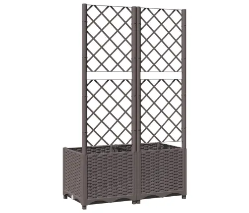 Dārza Puķu Kaste Ar Špaleru, Brūna, 80X40X136 Cm, Pp Vidaxl