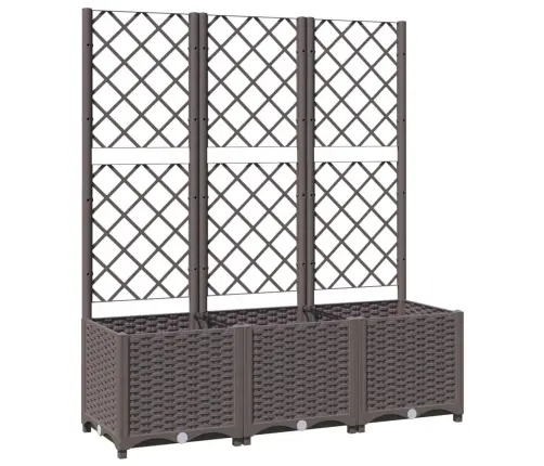 Dārza Puķu Kaste Ar Špaleru, Brūna, 120X40X136 Cm, Pp Vidaxl