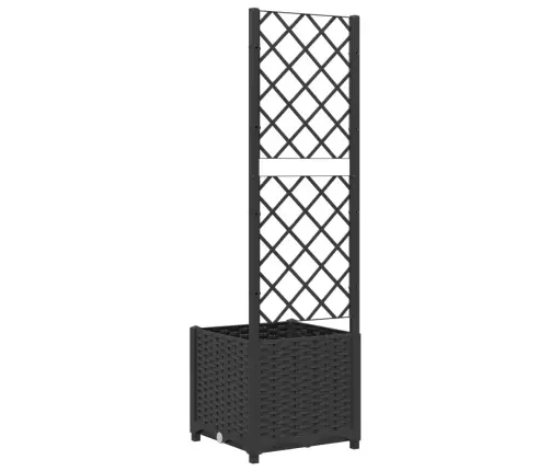 Dārza Puķu Kaste Ar Špaleru, Melna, 40X40X136 Cm, Pp Vidaxl