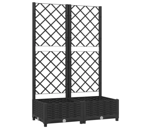 Dārza Puķu Kaste Ar Špaleru, Melna, 80X40X121,5 Cm, Pp Vidaxl