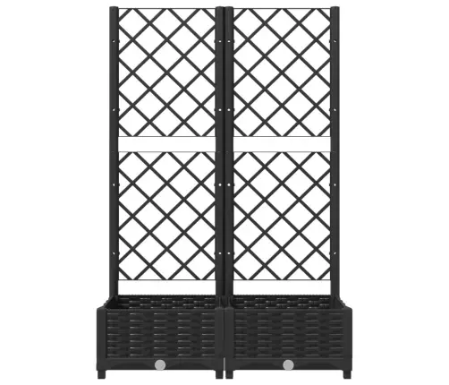 Dārza Puķu Kaste Ar Špaleru, Melna, 80X40X121,5 Cm, Pp Vidaxl