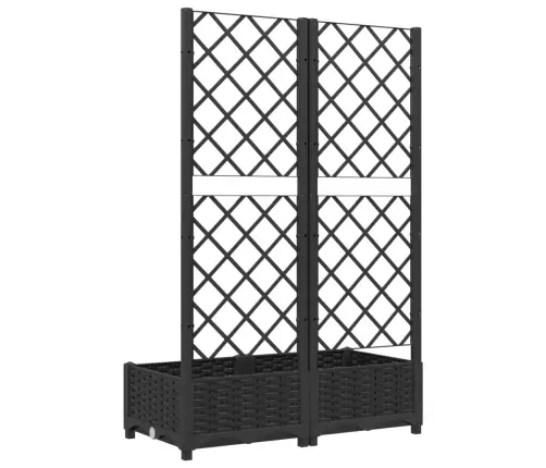 Dārza Puķu Kaste Ar Špaleru, Melna, 80X40X121,5 Cm, Pp Vidaxl