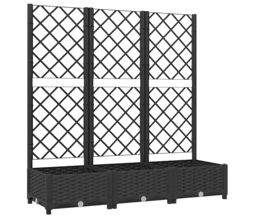 Dārza Puķu Kaste Ar Špaleru, Melna, 120X40X121,5 Cm, Pp Vidaxl