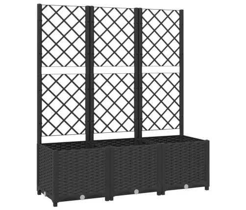 Dārza Puķu Kaste Ar Špaleru, Melna, 120X40X136 Cm, Pp Vidaxl