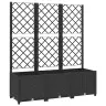 Dārza Puķu Kaste Ar Špaleru, Melna, 120X40X136 Cm, Pp Vidaxl