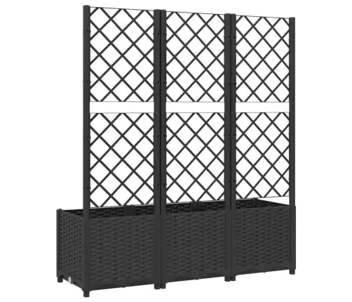 Dārza Puķu Kaste Ar Špaleru, Melna, 120X40X136 Cm, Pp Vidaxl