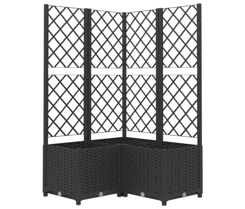 Dārza Puķu Kaste Ar Špaleru, Melna, 80X80X136 Cm, Pp Vidaxl