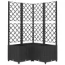 Dārza Puķu Kaste Ar Špaleru, Melna, 80X80X136 Cm, Pp Vidaxl