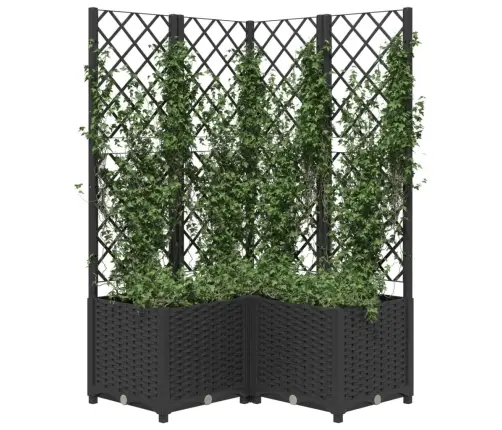 Dārza Puķu Kaste Ar Špaleru, Melna, 80X80X136 Cm, Pp Vidaxl