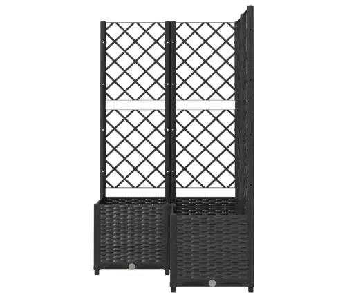 Dārza Puķu Kaste Ar Špaleru, Melna, 80X80X136 Cm, Pp Vidaxl