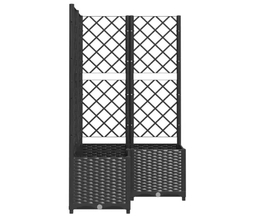 Dārza Puķu Kaste Ar Špaleru, Melna, 80X80X136 Cm, Pp Vidaxl