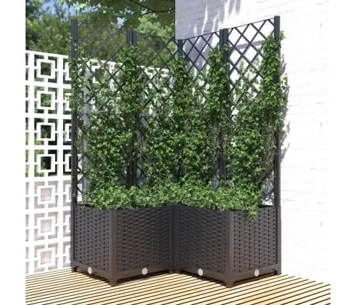 Dārza Puķu Kaste Ar Špaleru, Melna, 80X80X136 Cm, Pp Vidaxl