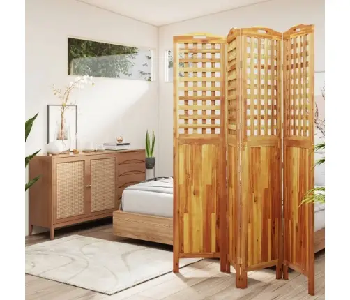 Kambario Pertvara, 4 Segmentai, 162X2X180cm Akacijos Masyvas