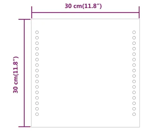Led-Vannitoapeegel, 30X30 Cm