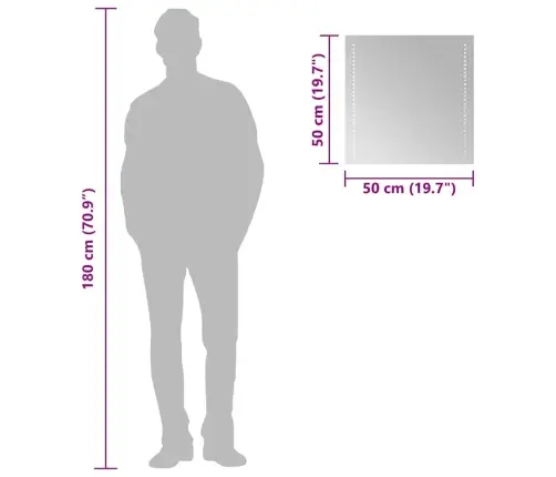 Vonios Kambario Led Veidrodis, 50X50Cm