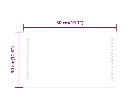 Vannasistabas Spogulis Ar Led, 50X30 Cm Vidaxl
