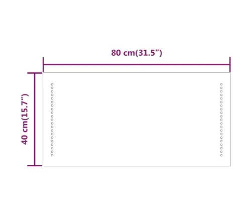Vannasistabas Spogulis Ar Led, 80X40 Cm Vidaxl