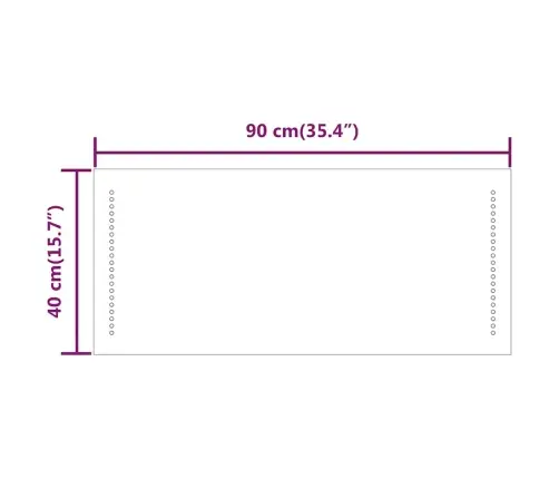 Vannasistabas Spogulis Ar Led, 90X40 Cm Vidaxl