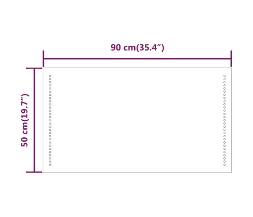 Vannasistabas Spogulis Ar Led, 90X50 Cm Vidaxl