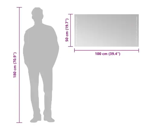 Vannitoa Led-Peegel 100X50 Cm