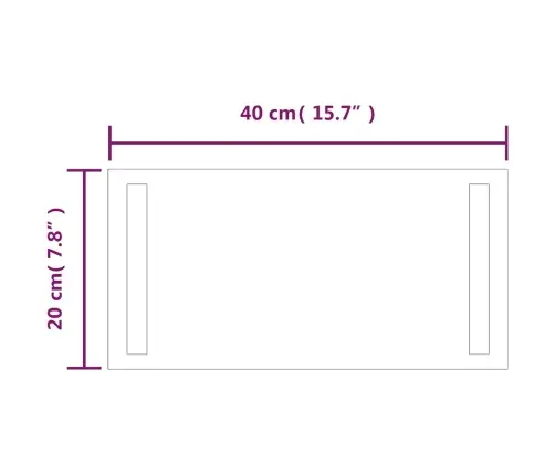 Vannasistabas Spogulis Ar Led, 40X20 Cm Vidaxl
