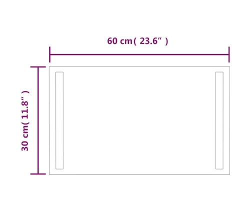 Vannasistabas Spogulis Ar Led, 60X30 Cm Vidaxl