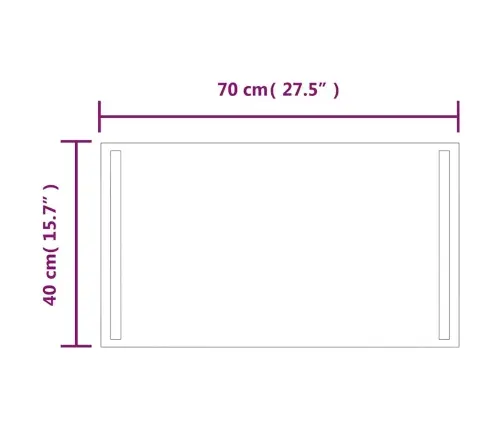 Vannasistabas Spogulis Ar Led, 70X40 Cm Vidaxl