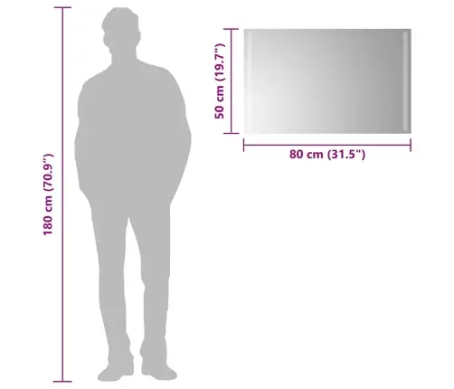 Vonios Kambario Led Veidrodis, 80X50Cm