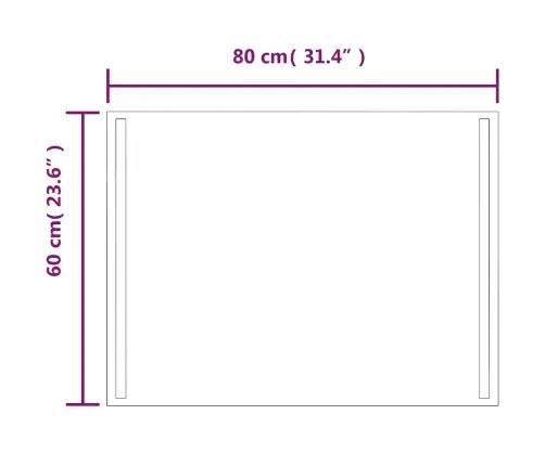 Led Vannitoapeegel, 80X60 Cm