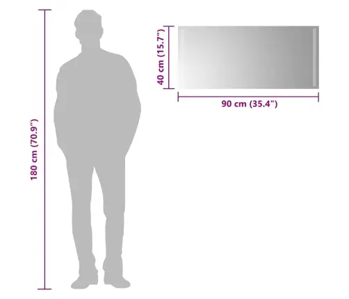 Vannasistabas Spogulis Ar Led, 90X40 Cm Vidaxl