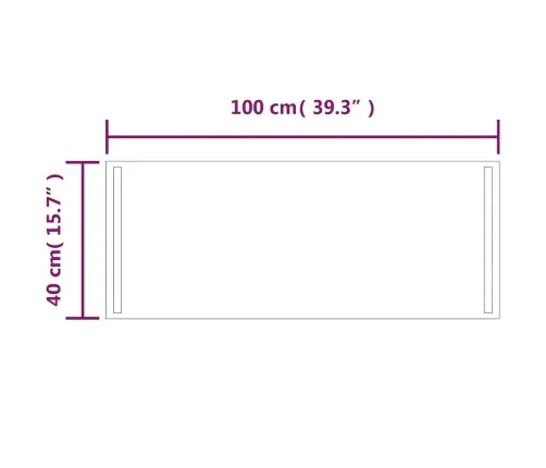 Vannasistabas Spogulis Ar Led, 100X40 Cm Vidaxl