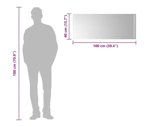 Vannasistabas Spogulis Ar Led, 100X40 Cm Vidaxl