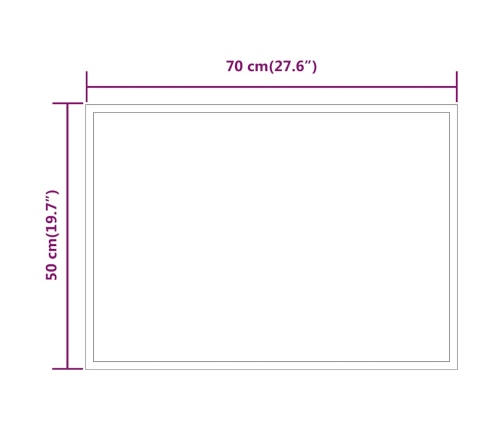 Vannasistabas Spogulis Ar Led, 70X50 Cm Vidaxl