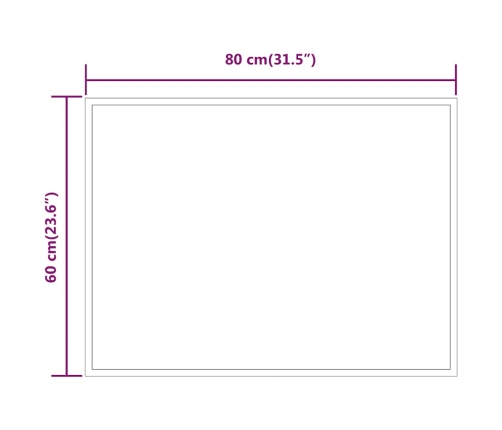 Vannasistabas Spogulis Ar Led, 80X60 Cm Vidaxl